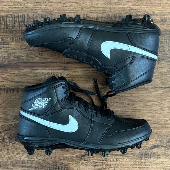 Jordan Other - Jordan 1 Mid TD Cleat ‘Black White’ (size mens 13)